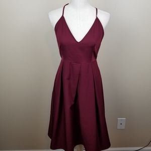 NWT Elia Cher Wine Colored Fit & Flare Dress